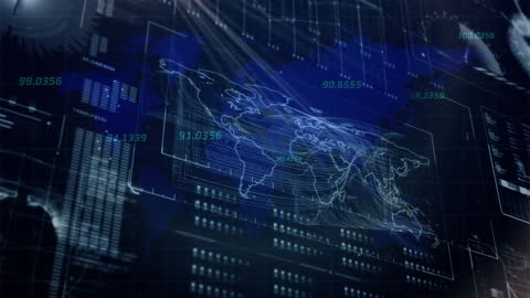 Futuristic Data Processing with Global Interface Animation