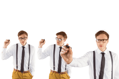 Transparent Businessmen Writing Pens Energy - Download Free Stock Videos Pikwizard.com