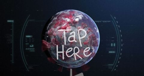 Digital Interface: Virus Cells Surrounding Global Sphere