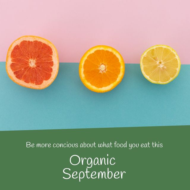 Organic September Awareness with Fresh Citrus Fruits - Download Free Stock Templates Pikwizard.com