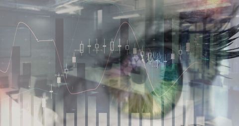 Digital Analytics Overlay on Eye Suggests Futuristic Data Insight