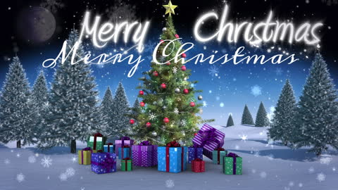 Festive Christmas Animation with Decorated Tree and Presents