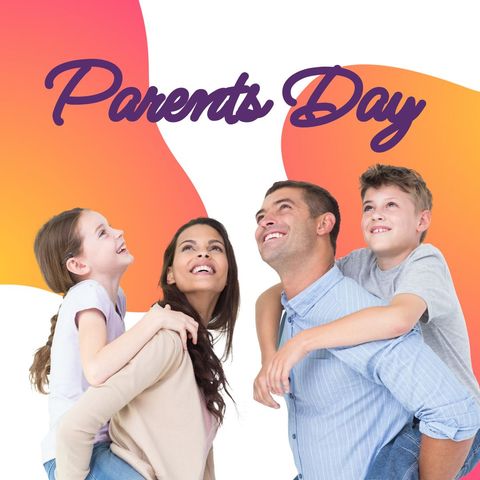 happy family celebrating parents day with piggyback adventures - Download Free Stock Templates Pikwizard.com
