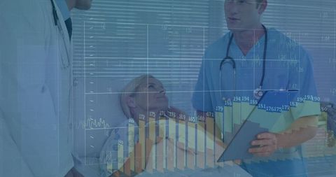 Medical Professionals Analyzing Patient Data with Digital Charts