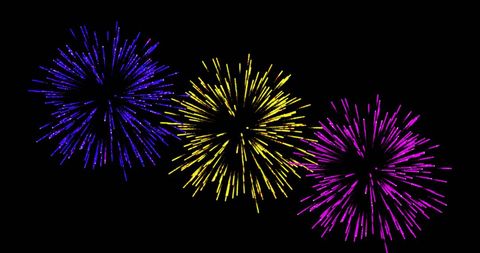 Vibrant Holiday Fireworks Exploding in Night Sky - Download Free Stock Images Pikwizard.com