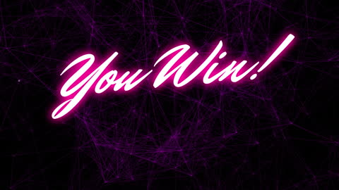 You Win Text with Network Connection Background Animation