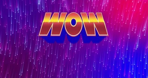 Glowing 3D WOW Typography in Virtual Neon Setting