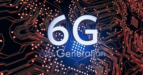 6G Technology Concept Over Computer Circuit Board