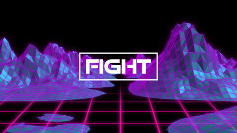 Retro Futuristic Digital FIGHT Scene