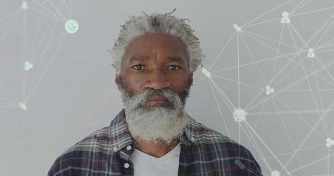 senior man with digital connections digital overlay - Download Free Stock Images Pikwizard.com