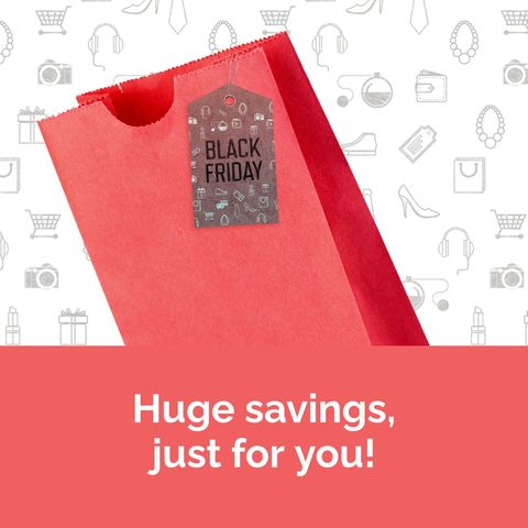 black friday promotion with red gift bag and label - Download Free Stock Templates Pikwizard.com