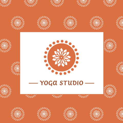 Transparent Yoga Studio Logo on Orange Background with Floral Pattern - Download Free Stock Videos Pikwizard.com