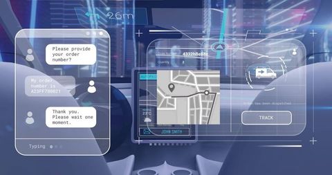 Futuristic AR Car Interface with Holographic Elements