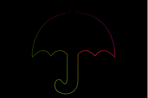 colorful outline of umbrella on black transparent background - Download Free Stock Videos Pikwizard.com