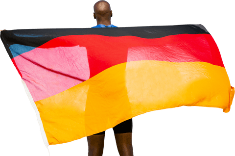 athlete holding german flag celebrating victory on transparent background - Download Free Stock Videos Pikwizard.com