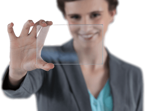 businesswoman presenting transparent mobile phone concept - Download Free Stock Videos Pikwizard.com
