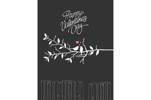 valentine's day birds on branch greeting card design transparent background - Download Free Stock Videos Pikwizard.com