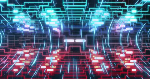 Futuristic Digital Circuit Board with Dynamic Data Flow - Download Free Stock Images Pikwizard.com