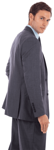 Transparent Confident Businessman Looking Over Shoulder