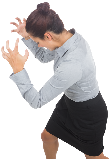 Furious Biracial Businesswoman Raising Hands in Frustration Transparent - Download Free Stock Videos Pikwizard.com