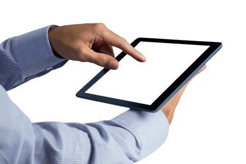 using tablet device with copy space on transparent background - Download Free Stock Videos Pikwizard.com