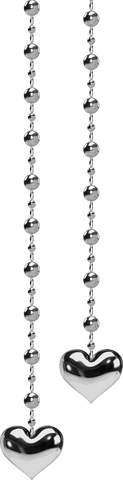 Luxury silver bead chains with heart pendants transparent