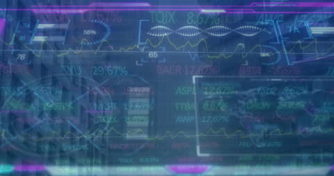 Digital Data Analysis Overlay on Futuristic Cityscape
