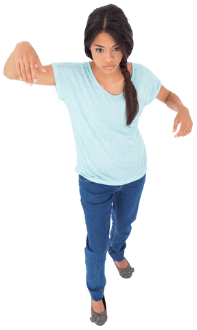 dynamic pose of biracial woman on transparent background for lifestyle concept - Download Free Stock Videos Pikwizard.com