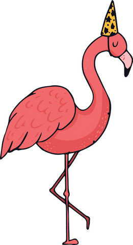cartoon flamingo wearing transparent party hat - Download Free Stock Videos Pikwizard.com