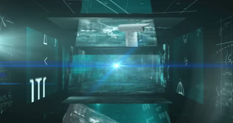 Futuristic Digital Data Streams in Abstract 3D Space