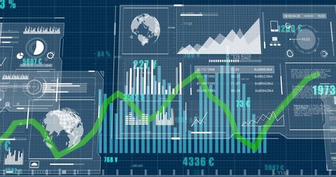 Financial Data Analytics with Digital Graphical Interfaces - Download Free Stock Images Pikwizard.com