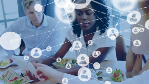 Diverse Team Networking over Business Lunch