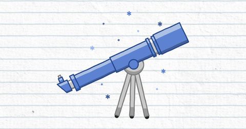 Cartoon Telescope Illustration on Line Paper Background - Download Free Stock Images Pikwizard.com