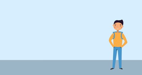 Schoolboy Icon with Backpack on Light Blue Background - Download Free Stock Images Pikwizard.com