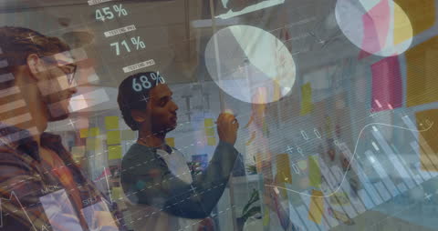 Diverse Team Collaborating with Data-Driven Focus