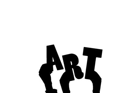 Creative Hands with Art Word on Transparent Background