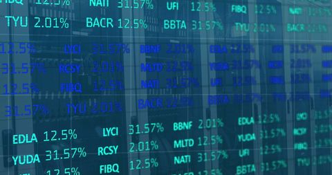 Financial Data Processing Overlaid on Server Room Background - Download Free Stock Images Pikwizard.com