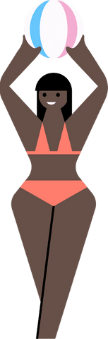 Summertime Relaxation with Beach Ball on Transparent Background