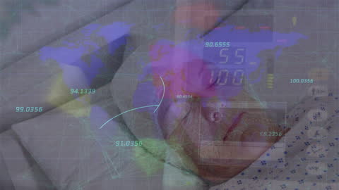 Senior Patient with Tech Overlay Signals Healthcare Innovation