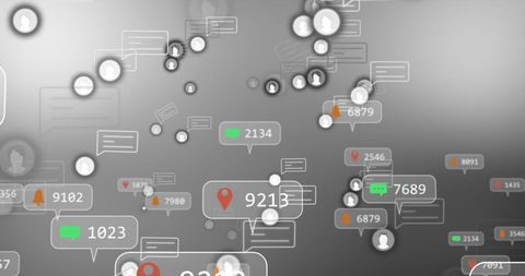 Abstract Digital Social Media Interface on Gray Background - Download Free Stock Images Pikwizard.com