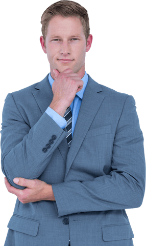 thoughtful businessman in a suit with hand on chin due to transparent background focus - Download Free Stock Videos Pikwizard.com