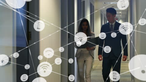 Diverse Business Partners Discussing Digital Network Solutions