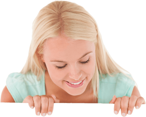 Smiling Blonde Woman Holding Transparent Blank Card - Download Free Stock Videos Pikwizard.com