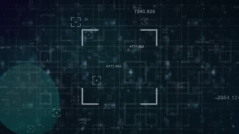Digital Animation of Global Grid with Spinning Globe