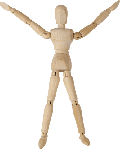 transparent wooden articulating figurine celebrating movement - Download Free Stock Videos Pikwizard.com