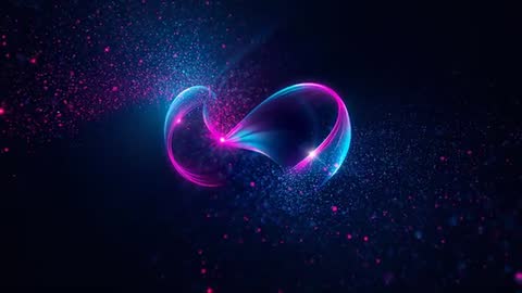 Neon Particles Transforming into Cosmic Ribbons in Dark Space