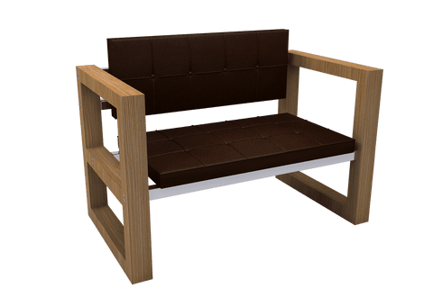 Transparent Wooden Armchair Illustration on White Background