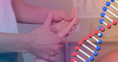 Caucasian Male Massage Therapist with DNA Strand Overlay - Download Free Stock Images Pikwizard.com