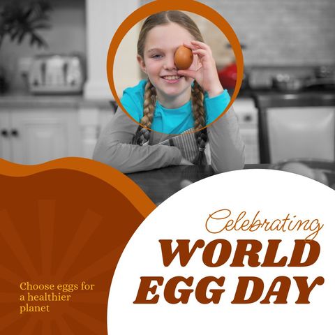 World Egg Day Celebration with Smiling Girl Promoting Healthy Eating