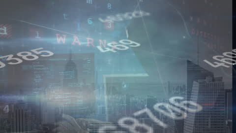 Cybersecurity Concept with Digital Network and Cityscape